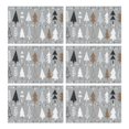 thumbnail image 1 of Gray Christmas Tree Pattern Summer Placemats Table Placemats Set Of 6-Linen Kitchen Washable Placemats Table Mats 11.8"x17.7" Non-Slip Heat Resistant, 1 of 5