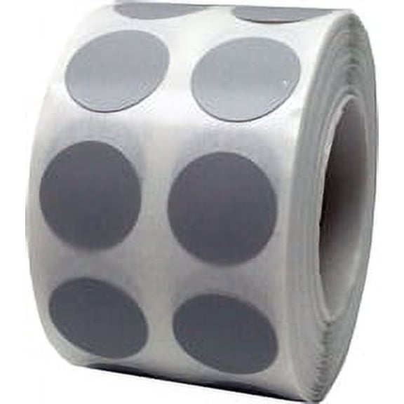 Gray Circle Dot Stickers | 0.5" Inch Round | 1,000 Pack