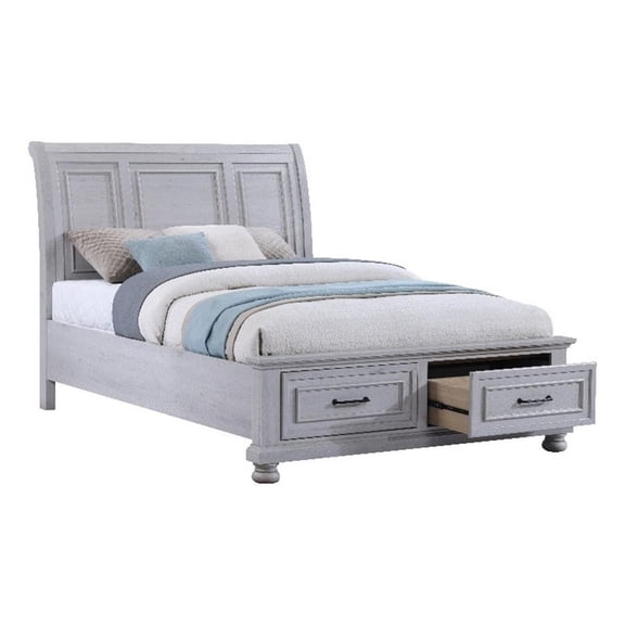 Gray Coastal Storage Queen Storage Bed
