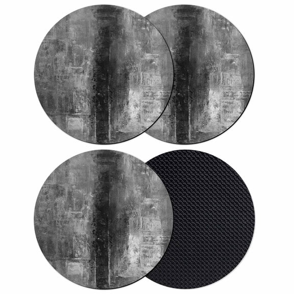 Gray Coasters Set of 4, Soft Absorbent Coasters for Drinks, Retro Oil Painting Modern Abstract Art Aesthetics Non-Slip Cup Coaster Mat with Rubber Bottom for Home Kitchen Coffee Bar Table Decor 4"