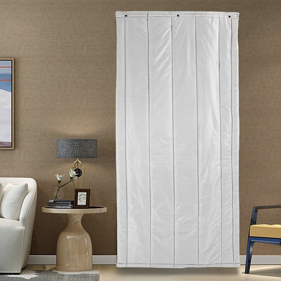 Gray / Coffee 31.5*79in Thermal Insulated Door Curtain Cold Protection Door Screen Door-Mounted