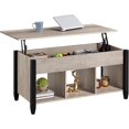 thumbnail image 1 of Gray Coffee Table, Lift Top Coffee Table with Hidden Compartment & Shelf, Lift Up Dining Table for Living Room Reception, Retro Central Table with Wooden Lift Tabletop, 41 inch L, 1 of 20
