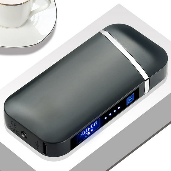 Gray Collectible Lighter, USB Rechargeable Flameless, Cigarette Pack Style with Gift Box