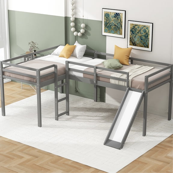 Gray Color - 7 Slats for Weight Support - Bedroom Usage - Comfortable and Sturdy Bed