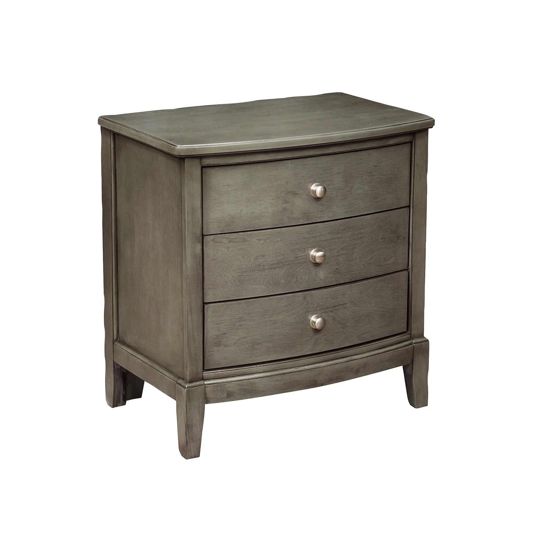Gray Color - Dovetail Drawers - Bedroom Furniture - Accent with Nickel ...
