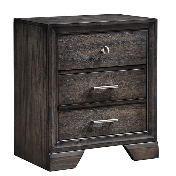 Gray Color - English Dovetail Construction - Bedroom Decorating - Sturdy and Stylish Nightstand