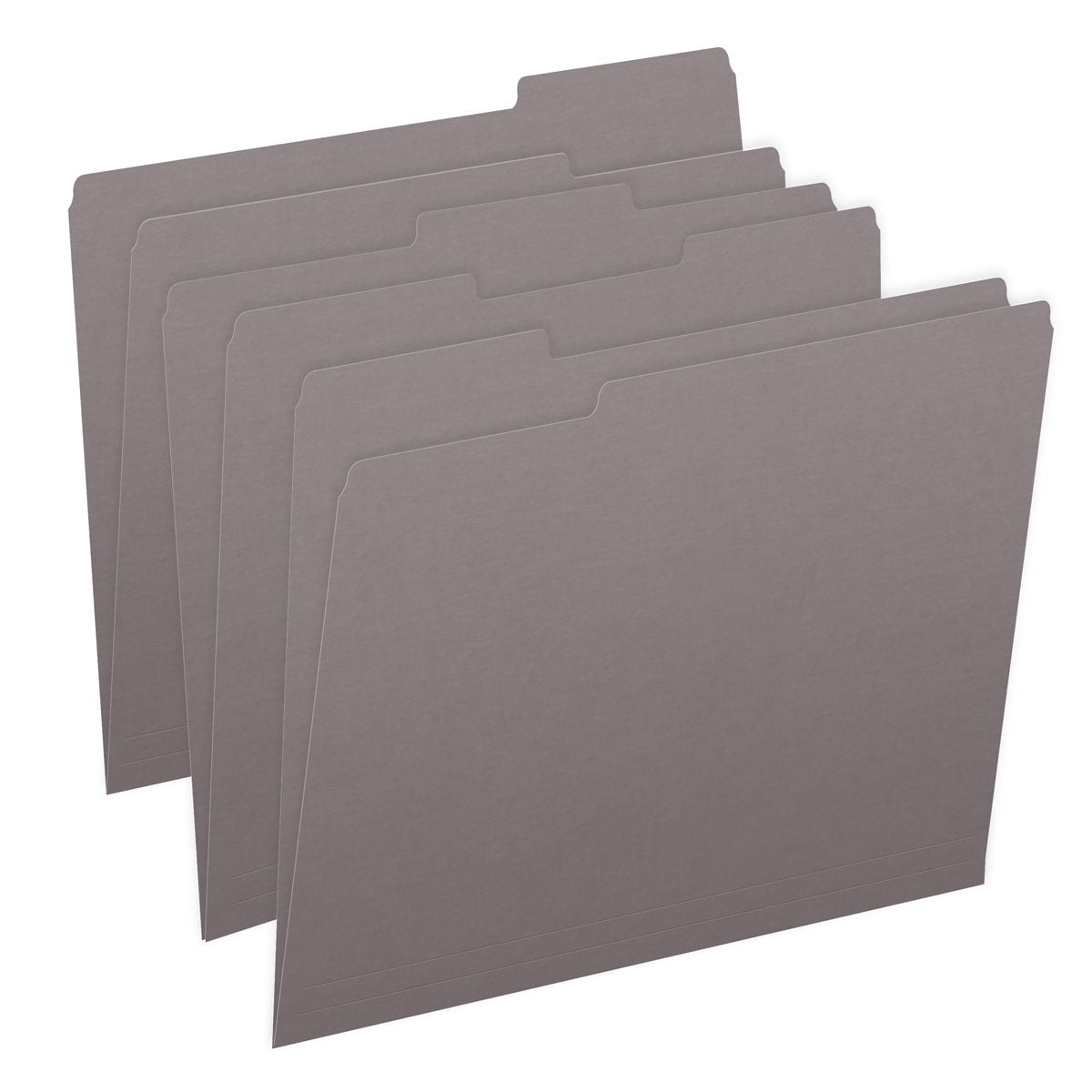 Gray Color File Folders, 1/3 Cut Top Tab, Letter Size, Perfect for Organizing Documents in File Drawers, Box of 100