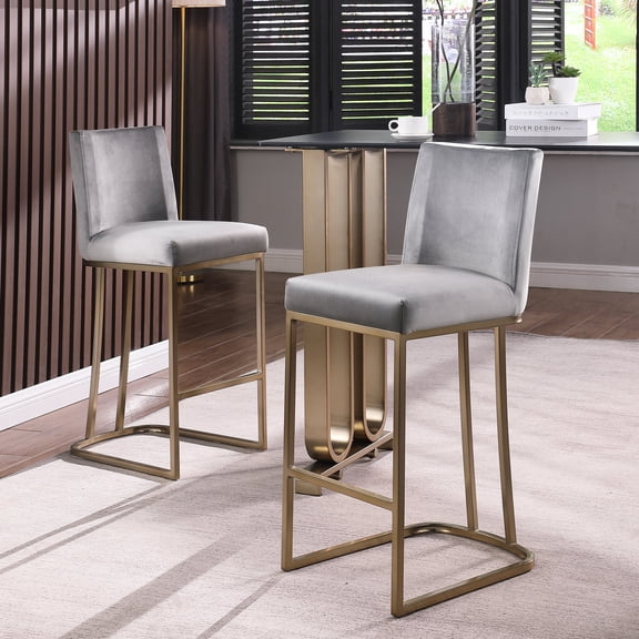 Gray Color/Kitchen and Pub Decor/Comfortable 26" Bar Stools Set