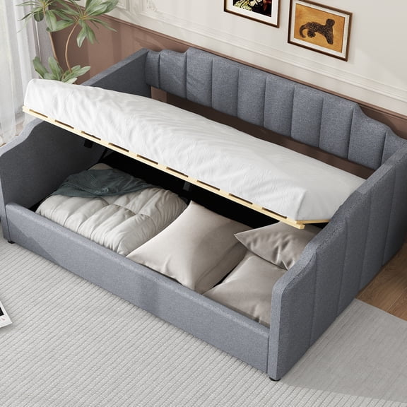 Gray Color - Soft and Cozy Bedhead - Guest Bedroom - Modern - looking Daybed