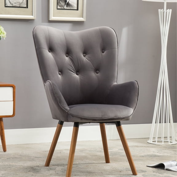 Gray Color - Solid Wood Legs - Dining Area Setting - Well - crafted and Durable Chair