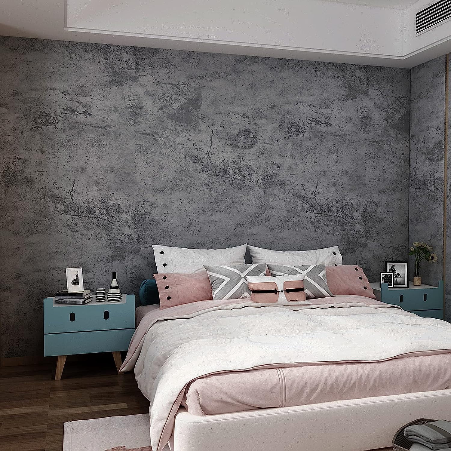 Gray Concrete Wallpaper Peel Stick Matte Thick 16x354 inch Cement Contact Paper for Countertop Waterproof Oil Proof Self Adhesive Furniture Stickers Kitchen Counter Shelf Liner Wall Vinyl Decorative