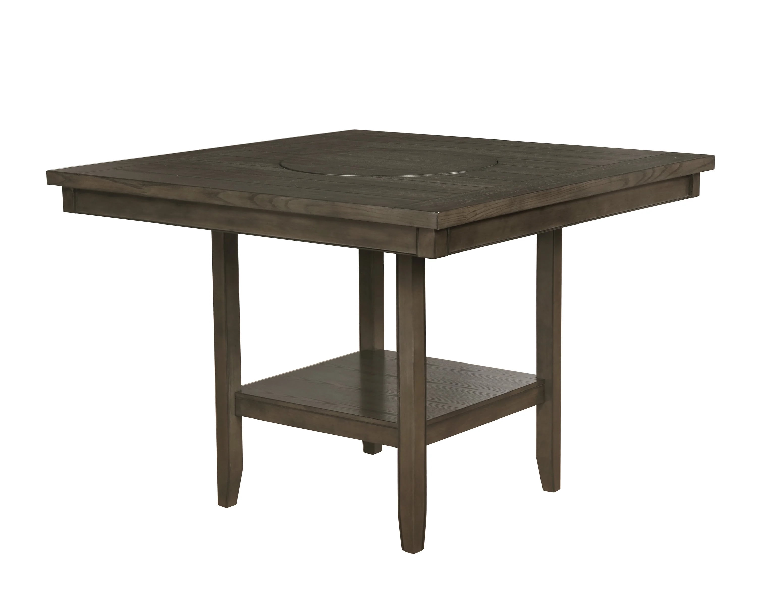 Gray Contemporary Square Counter Height Dining Table with 20 Inch Lazy ...