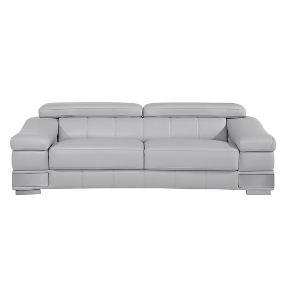 Gray Convertible With Top Grain Leather, Kiln-dried Hardwood Frame & Reinforced Corners, 3-layer High Foam Cushioning, Stainless Steel Legs, Solid Brazilian Wood Leather , Pomp,