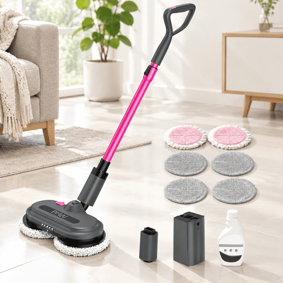 Gray Cordless Electric Mop with Detachable for Hard Floor Cleaning