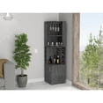 thumbnail image 1 of Gray Corner Bar Cabinet with 8 Bottle Slots and Double - Door Access | In Primary Living Spaces, Practical Storage Option, 1 of 5