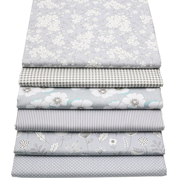 Gray Cotton Fat Quarter Bundle Quilting Fabric for Sewing,18" x 22"