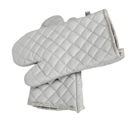 Gray Cotton of Professional Heat Resistant Pot Holder & Baking Gloves - Food Safe. - L L