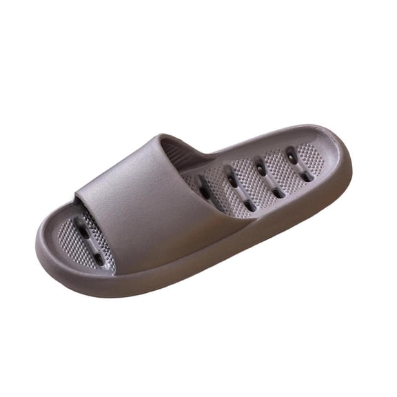 Gray Couple Casual Thick Sole Slippers Indoor Solid Color Soft Comfortable
