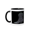 thumbnail image 1 of 3dRose, Gray Cowboy Boot, 11oz Two-Tone Black Mug, 1 of 7