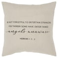 thumbnail image 1 of Gray Cream Angels Unaware Throw Pillow, 1 of 5