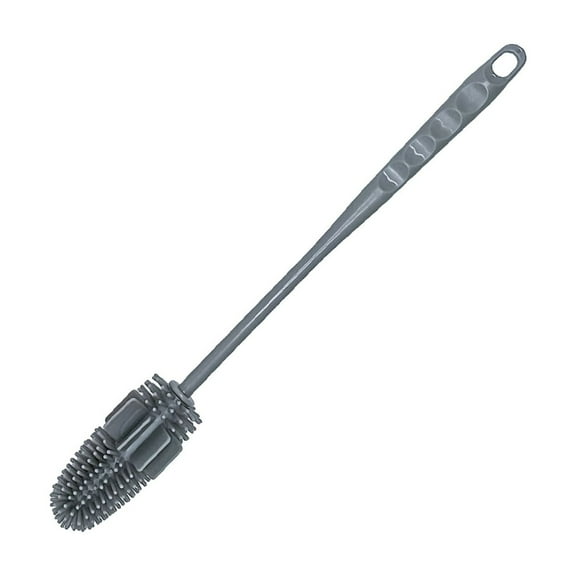 Gray Cup Brush Long Handle Silic Gel Household Cleaning Brush For Bottles Kettle Baby Bottle Gray Color Free Size
