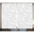 thumbnail image 1 of Ambesonne Grey Curtains 2 Panel Set, Geometric Circles Retro, 108" x 84", Grey White, 1 of 3