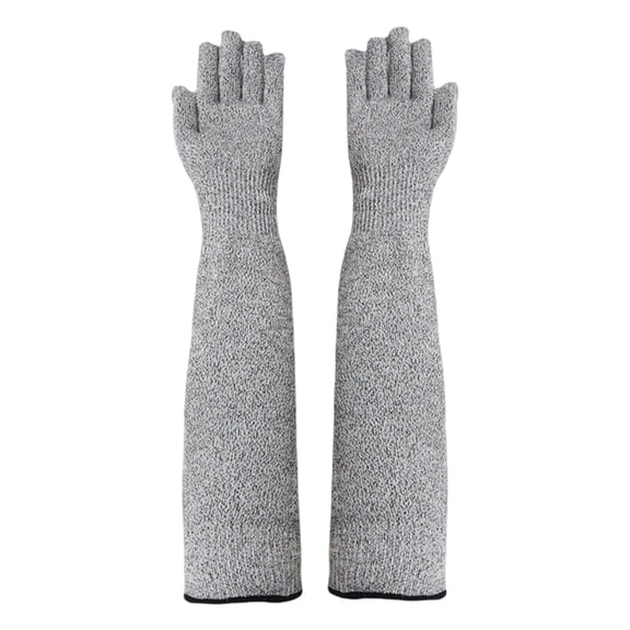 Gray Cut & Bite Resistant Gloves – Level 5 Protection Pet Grooming Gloves for Cats Dogs, 30cm Arm Coverage, Tear-Resistant for Cleaning & Safety