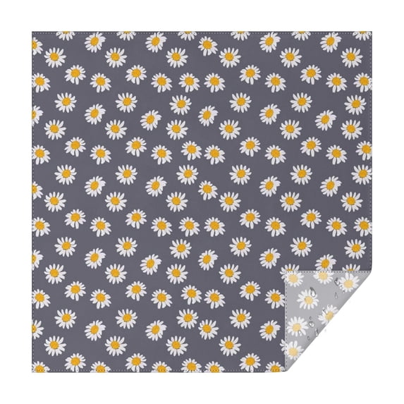 Gray Daisy Flower Pattern Square Tablecloth,Waterproof Square Table Cover,Wipeable Spillproof Washable Table Cover for Home Kitchen Party Decor 42"X42"(107x107cm)