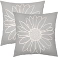 thumbnail image 1 of Gray Daisy Flower Pillow Covers 20x20 Inch Set of 2 Spring Summer Floral Bloom Decorative Throw Pillows Seasonal Cotton Linen Pillow Cases Farmhouse Home Decor for Cushion Couch Sofa Outdoor, 1 of 6