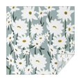 thumbnail image 1 of Gray Daisy Flower White Blooms Pattern Square Tablecloth,Waterproof Square Table Cover,Wipeable Spillproof Washable Table Cover for Home Kitchen Party Decor 52"x52"(132x132cm), 1 of 6