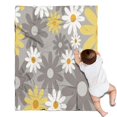 thumbnail image 1 of Gray Daisy Flower Yellow Blooms Pattern Blanket,Comfortable Soft Flannel Throw Blanket,All Season,Warm Lightweight Blankets for Sofa Bed Couch Living Room Chair,30"x40", 1 of 4
