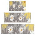 thumbnail image 1 of Gray Daisy Flower Yellow Blooms Pattern Kitchen Rugs Sets Of 3,Kitchen Runner Rugs Non Skid Washable,Decorative Kitchen Floor Mats for Kitchen,Sink,Laundry,17"x30"+ 17"x47" + 17"x59", 1 of 6