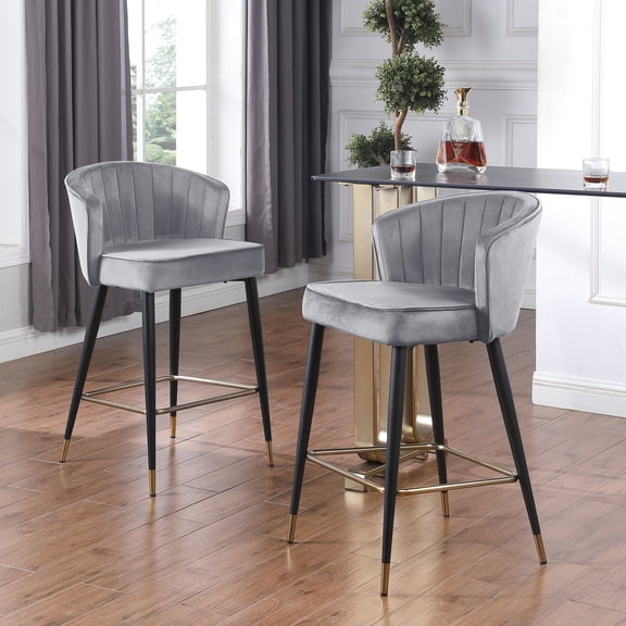 Gray - Deep Tufting - Pub Counter - Trendy Stool