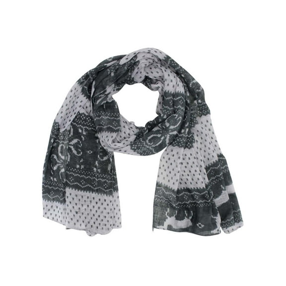 Gray Deer Print Lightweight Scarf Wrap