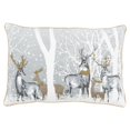 thumbnail image 1 of Gray Deer Snow Lodge Lumbar Throw Pillow, 1 of 3