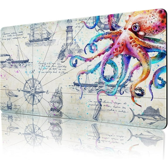 Gray Desk Mat for Desktop Cool Gaming Mouse Pad, Computer Mat for Keyboard and Mouse, Office Desk Mat, Waterproof Non-Slip Gaming Mouse Pad for Men Boys, 31.5"x11.8"