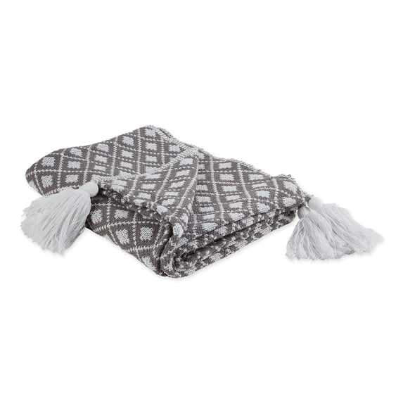 Gray Diamond Lattice Throw