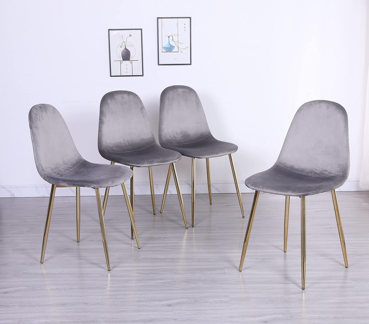 Gray Dining Chairs Set Of 4, Midcentury Modern Dining Room Chairs With