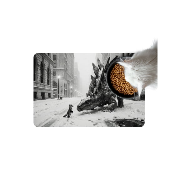 Gray Dinosaur Fox Doormat Non Slip Diatomaceous Earth Door Mat Absorbent Quick Dry Soft Washable Entrance Rug for Bathroom Laundry Room 24"x36"