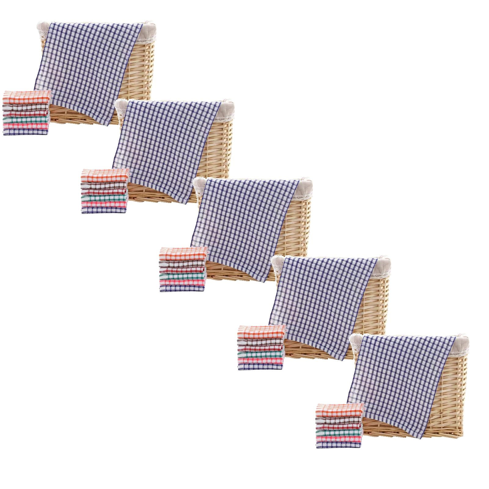 Gray Dish Cloths 5 Pack, Cotton Dish Rags for Washing and Drying Dishes, Ultra Absorbent Quick-Dry Lint-Free Kitchen Wash Cloths, Scratch-Free Cleaning Towels, 16 x 25 Inch