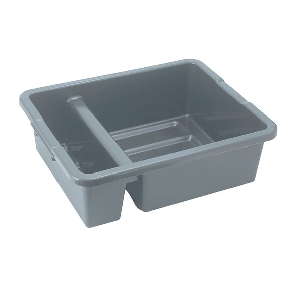 Winco PLTC-7G Heavyweight Polypropylene Divided Bus Box - Gray