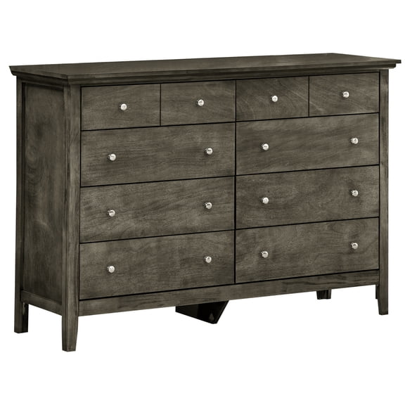 Gray Dresser for Home | Dove Tailed Drawers for Added Durability | Real Wood Veneers and Tarnish - Resistant Hardware | Pre - Assembled