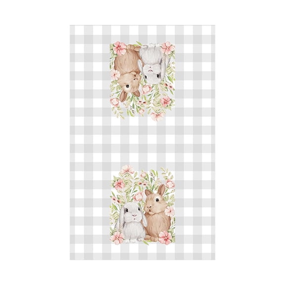 Gray Easter Bunny Printed Polyester Kitchen Towel 15.75×23.62In, Absorbent Microfiber Hand Towel Spring Summer Easter Home Decor & Holiday Gift