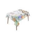 thumbnail image 1 of Gray Easter Bunny Rectangle Tablecloth, Spring Easter Eggs Floral Wooden Waterproof & StainResistant Tablecloth, Washable Oil-proof Table Cover for Dining/Party/Wedding/Camping/Buffet 60x84 In, 1 of 9
