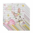 thumbnail image 1 of Gray Easter Cloth Napkins, Spring Easter Bunny Eggs Floral Buffalo Plaid Washable and Reusable Dinner Napkins Set of 6, Table Napkin for Kitchen Party Birthday Wedding Hotel Housewarming 20"x20", 1 of 9