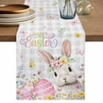 thumbnail image 1 of Gray Easter Table Runner 60 Inches, Spring Easter Bunny Eggs Floral Buffalo Plaid Bed Runner Dresser Scarves Tabletop for Indoor Outdoor Parties/Ceremony/Banquet, 13" x 60", 1 of 8
