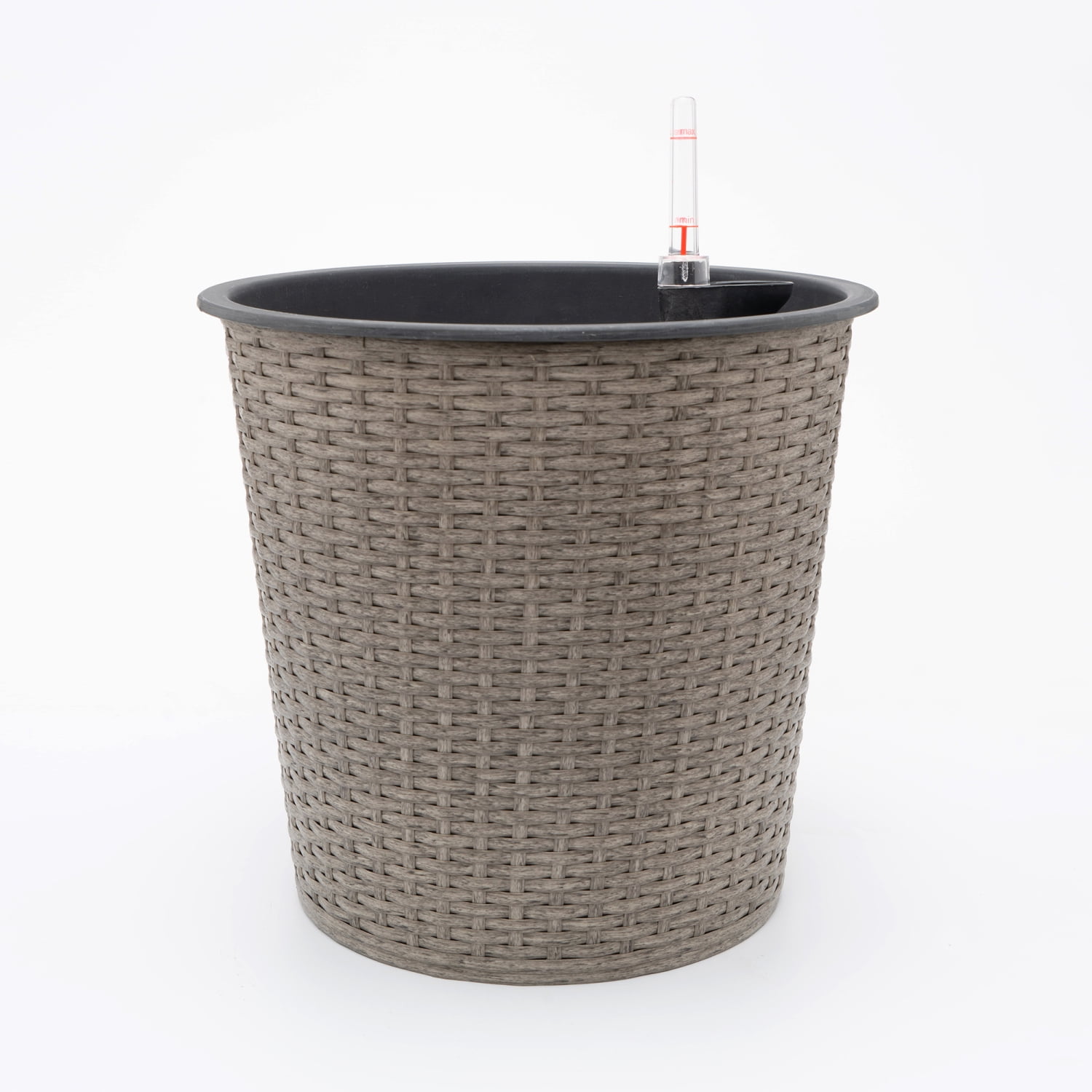 Gray Elegant 13inch Selfwatering Wicker Planter for Indoor and