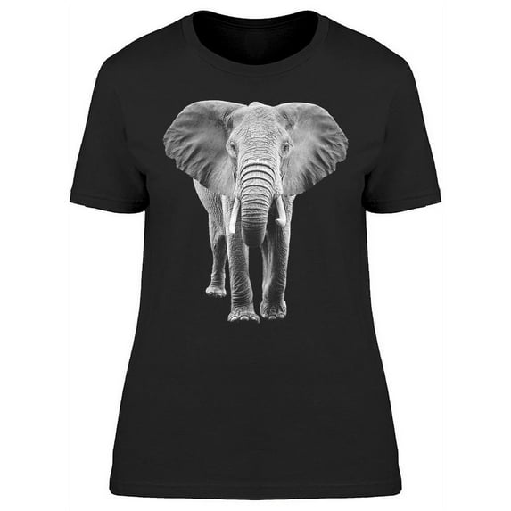 Gray Elephant Front Portrait T-Shirt Women -Image by Shutterstock, Female Large