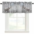 thumbnail image 1 of Gray Elephants Farmhouse Short Window Curtain Valances, Modern Vintage Elephants Blowing Bubbles Rod Pocket Kitchen Valances for Living Room Bedroom Bathroom Cafe 42" x 12", 1 of 8