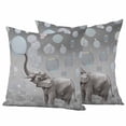 thumbnail image 1 of Gray Elephants Outdoor Waterproof Pillow Covers, Modern Vintage Elephants Blowing Bubbles Decorative Square Throw Pillowcase Sofa Cushion Sham for Patio/Couch/Chair, 20"x20" 2 Pack, 1 of 8